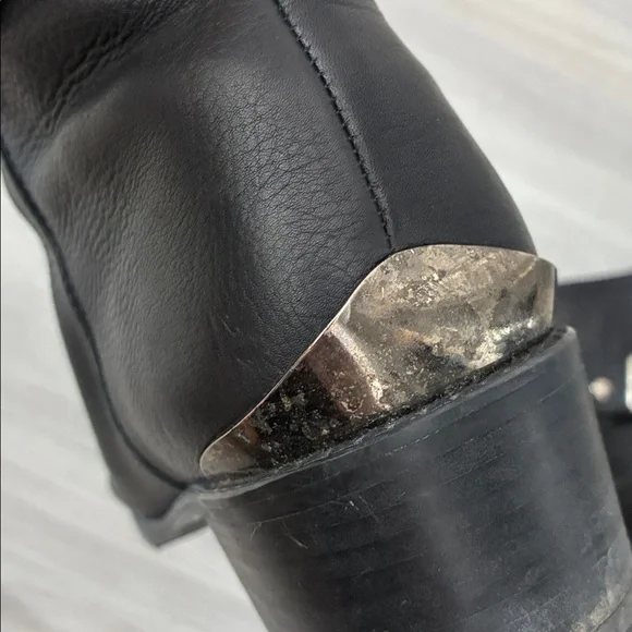Stuart Weitzman Size 9 Leather Mid-Calf Moto Boots Wrap-Around Strap Boots - Picture 7 of 7